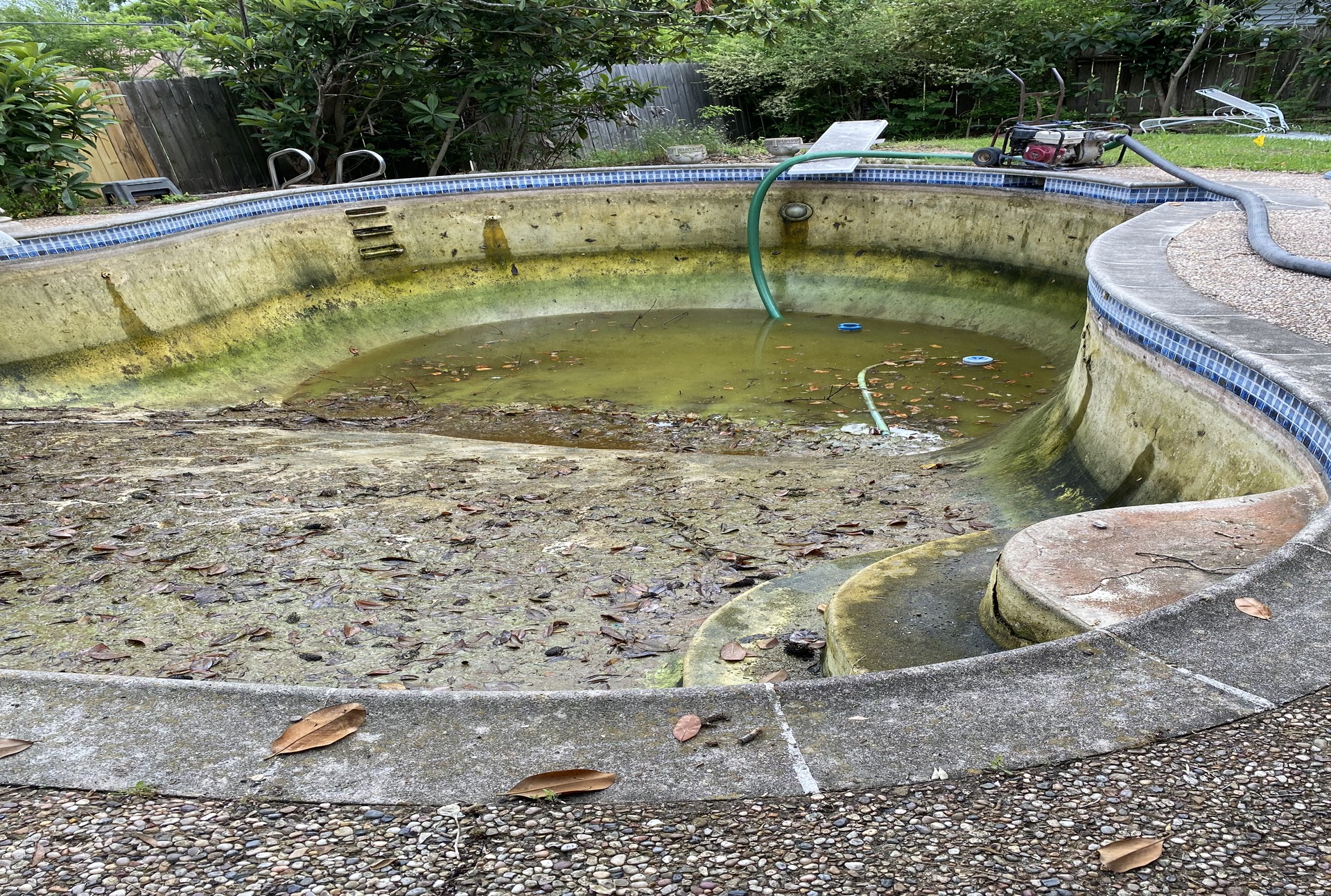 draining for pool removal